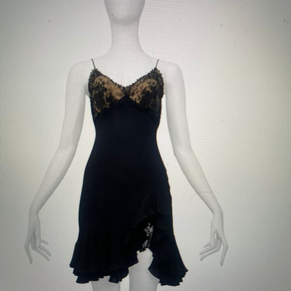 John Galliano Runway black mini lace dress Kate Moss - size 38 fr